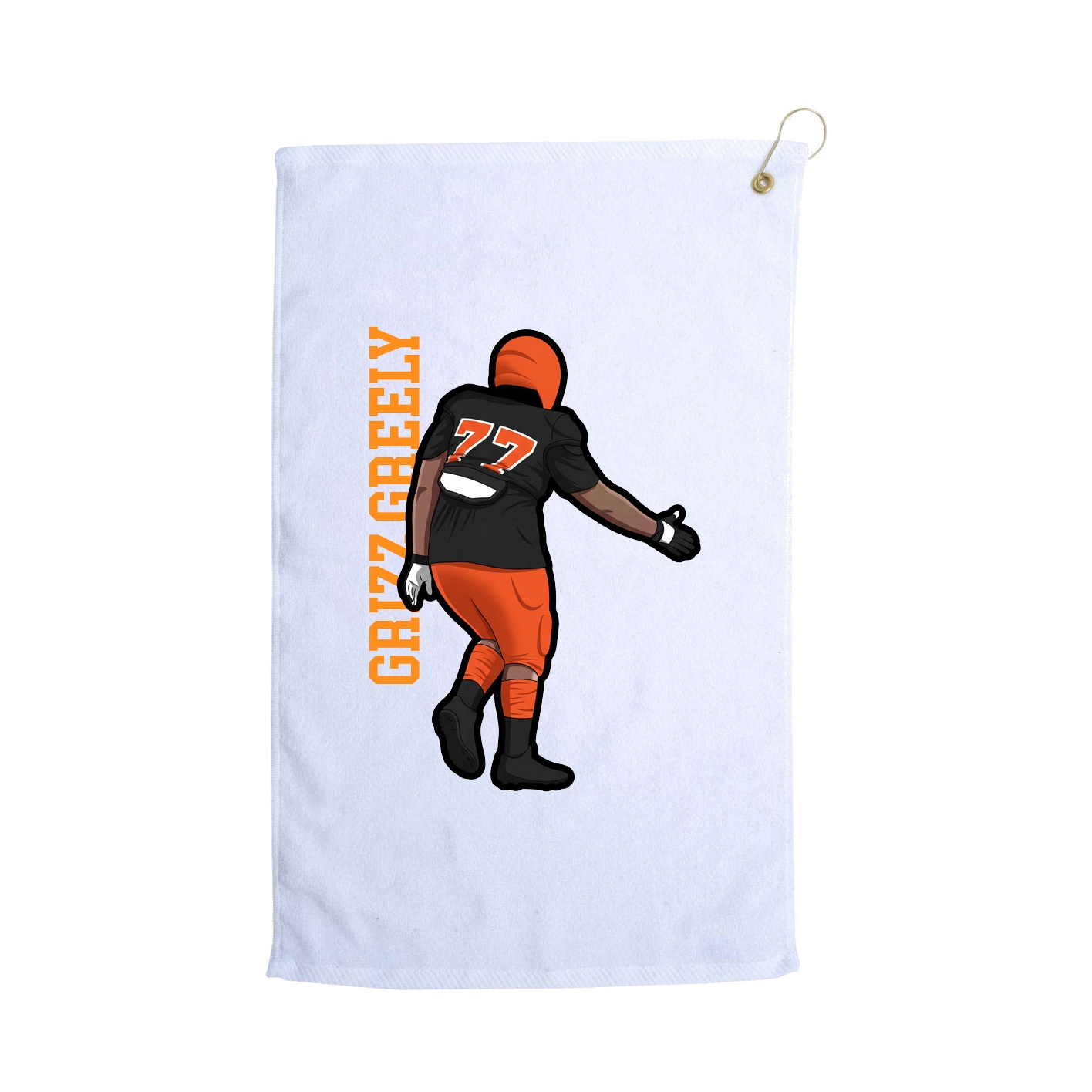 Golf Towel — Name Vertical in White
