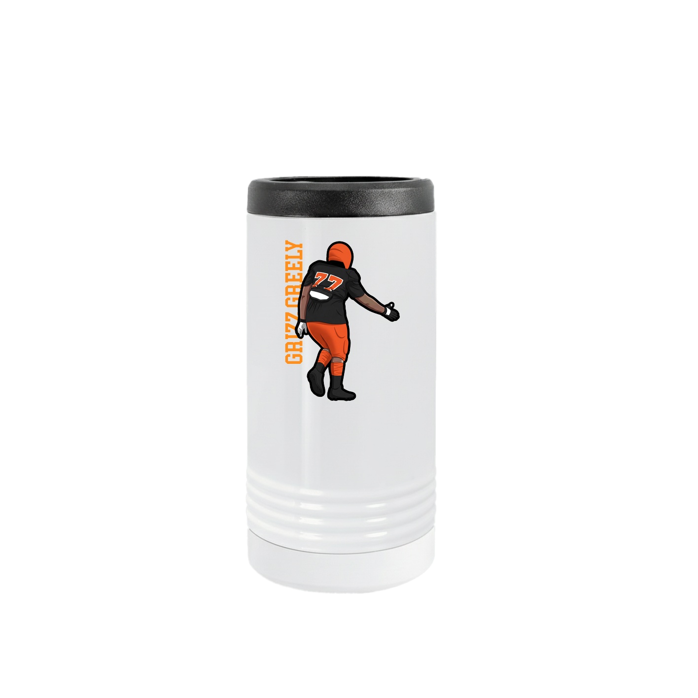 Slim Beverage Holder — Name Vertical in White