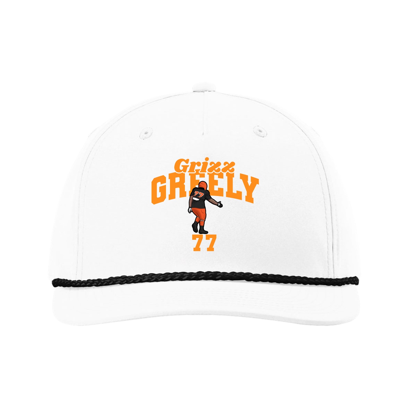Five-Panel Classic Rope Cap — Signature Arch in White