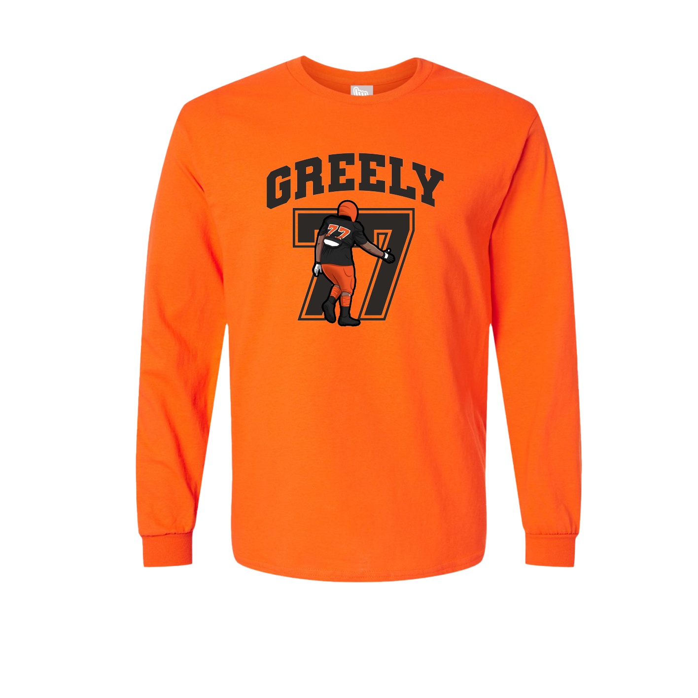 Long Sleeve Tee — Number in Orange
