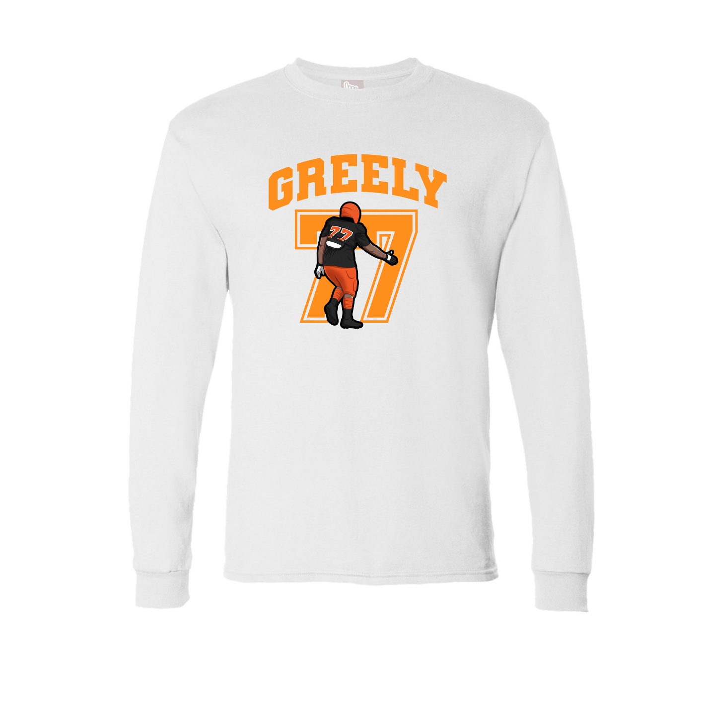 Long Sleeve Tee — Number in White
