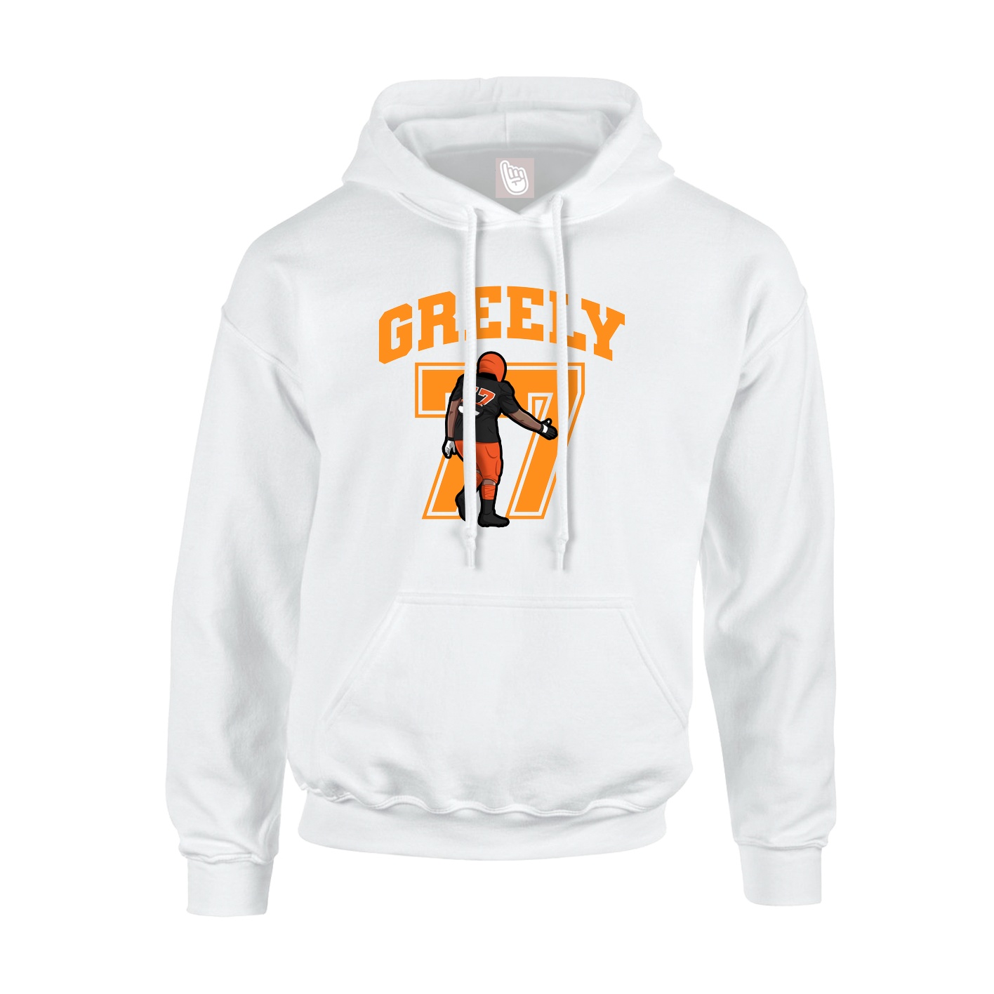 Youth Hoodie — Number in White