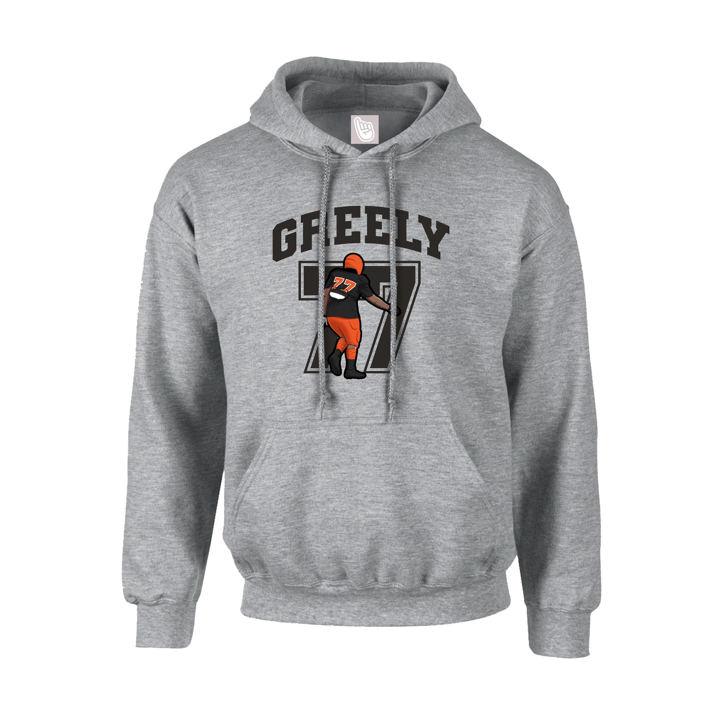 Youth Hoodie — Number in Grey