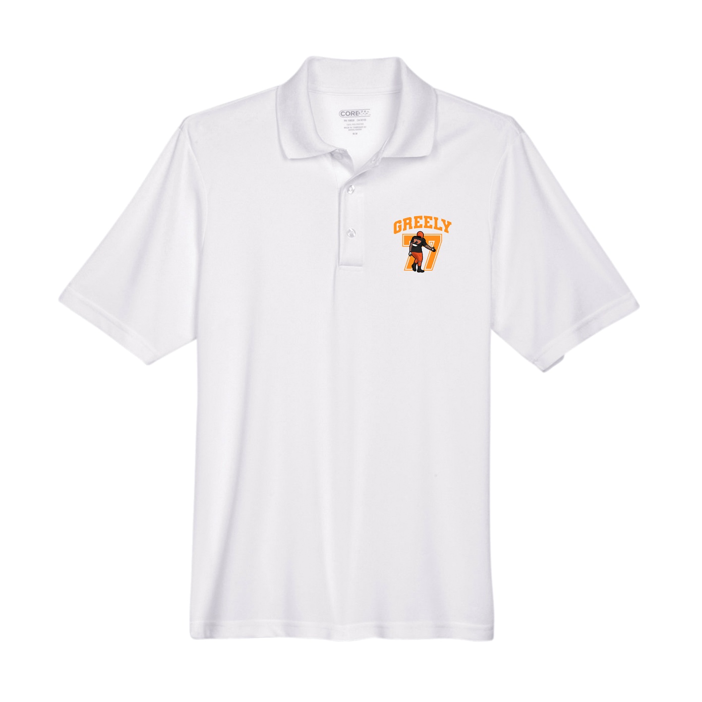 Performance Polo — Number in White