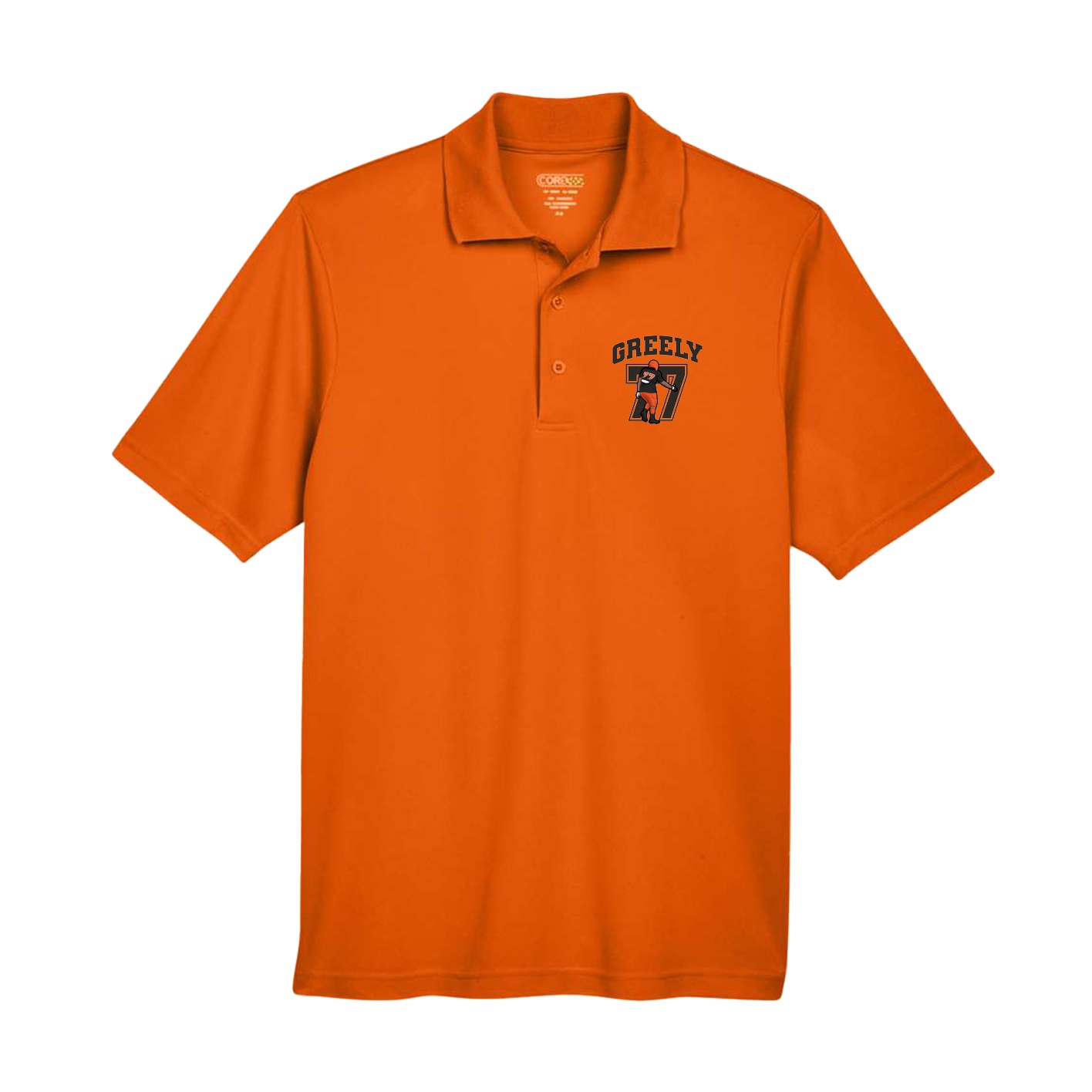 Performance Polo — Number in Orange