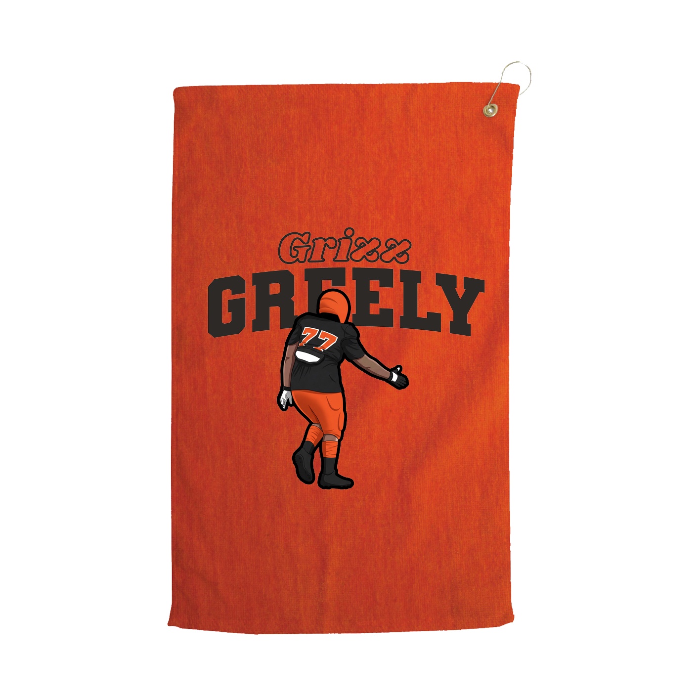 Golf Towel — Name Arch in Orange