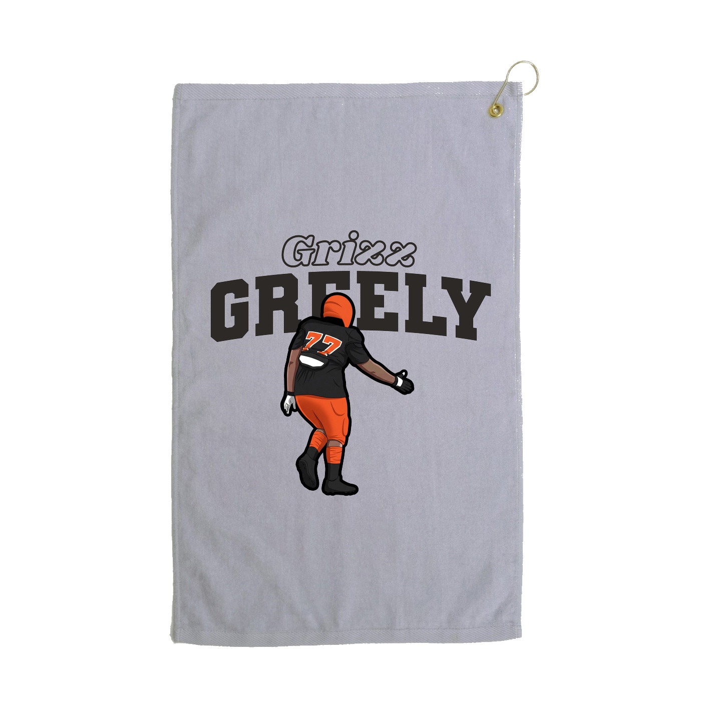 Golf Towel — Name Arch in Grey