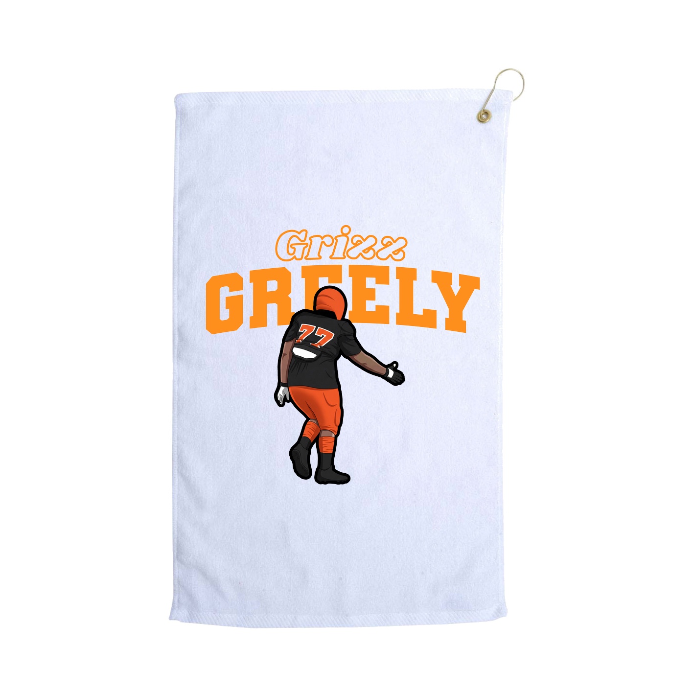 Golf Towel — Name Arch in White
