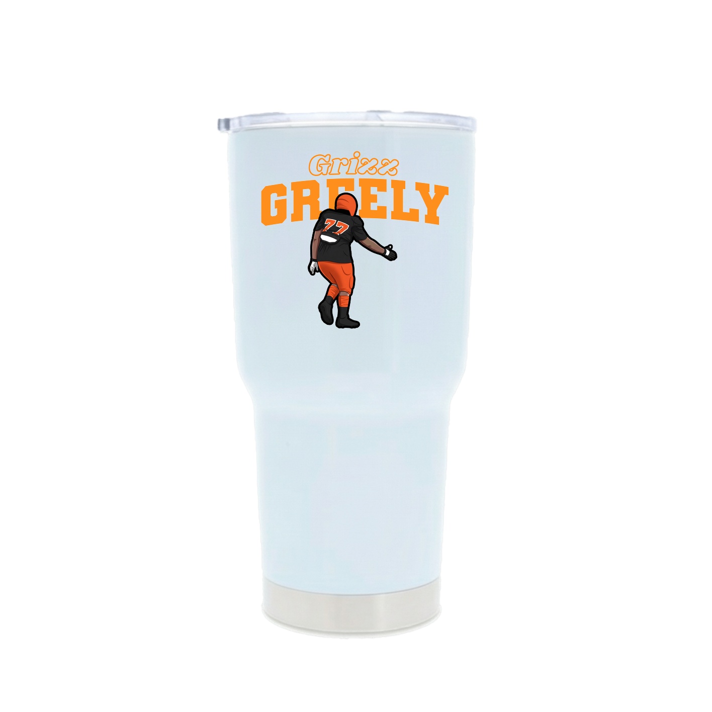 30oz Stainless Steel Tumbler — Name Arch in White