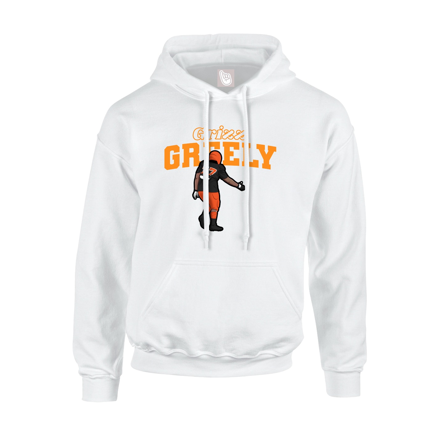 Youth Hoodie — Name Arch in White