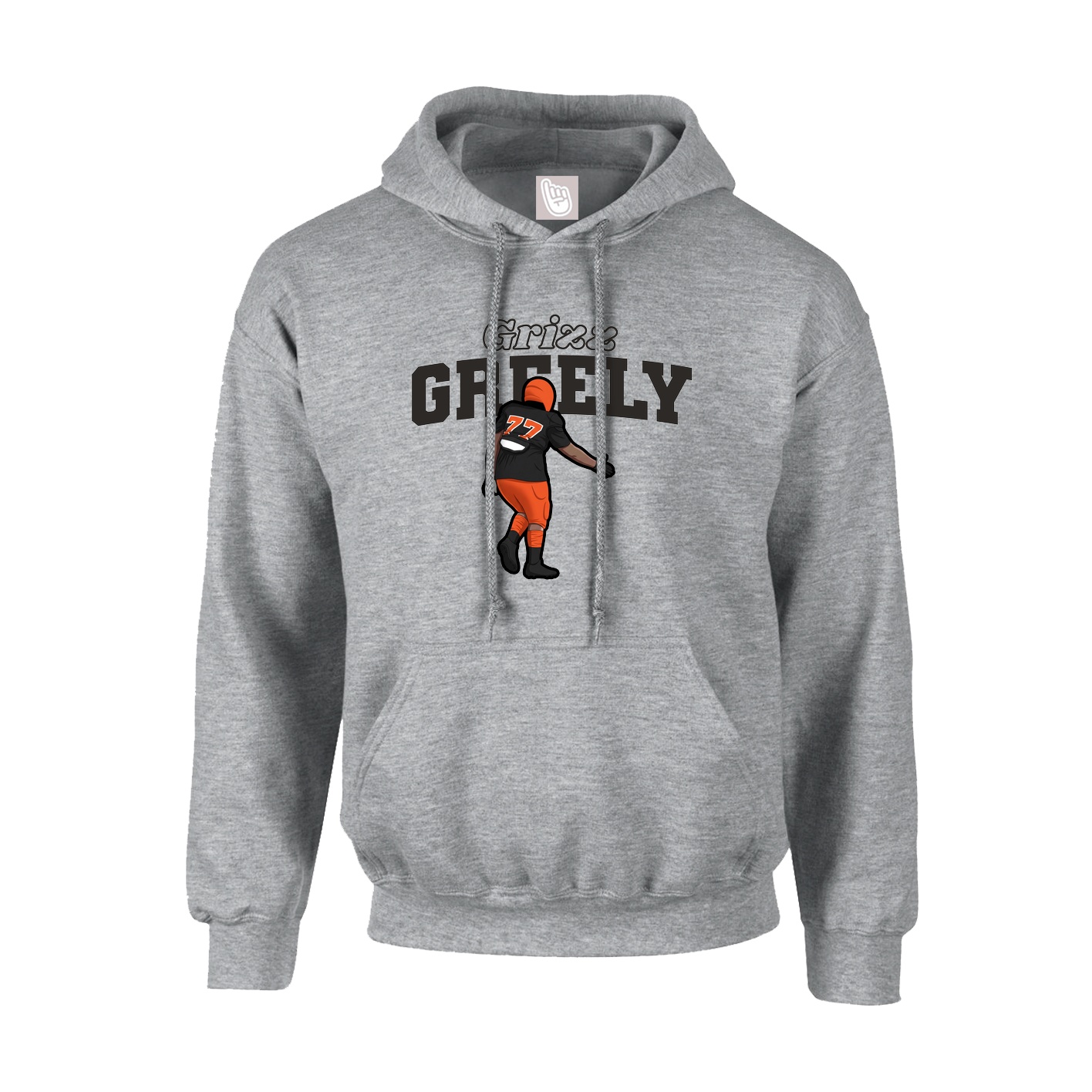 Youth Hoodie — Name Arch in Grey