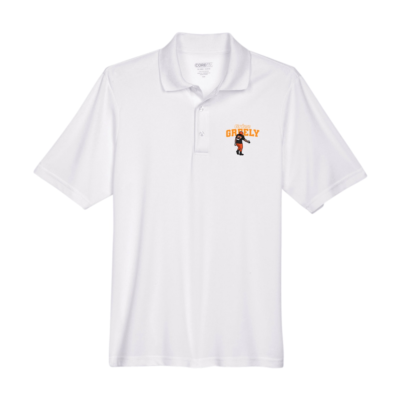 Performance Polo — Name Arch in White