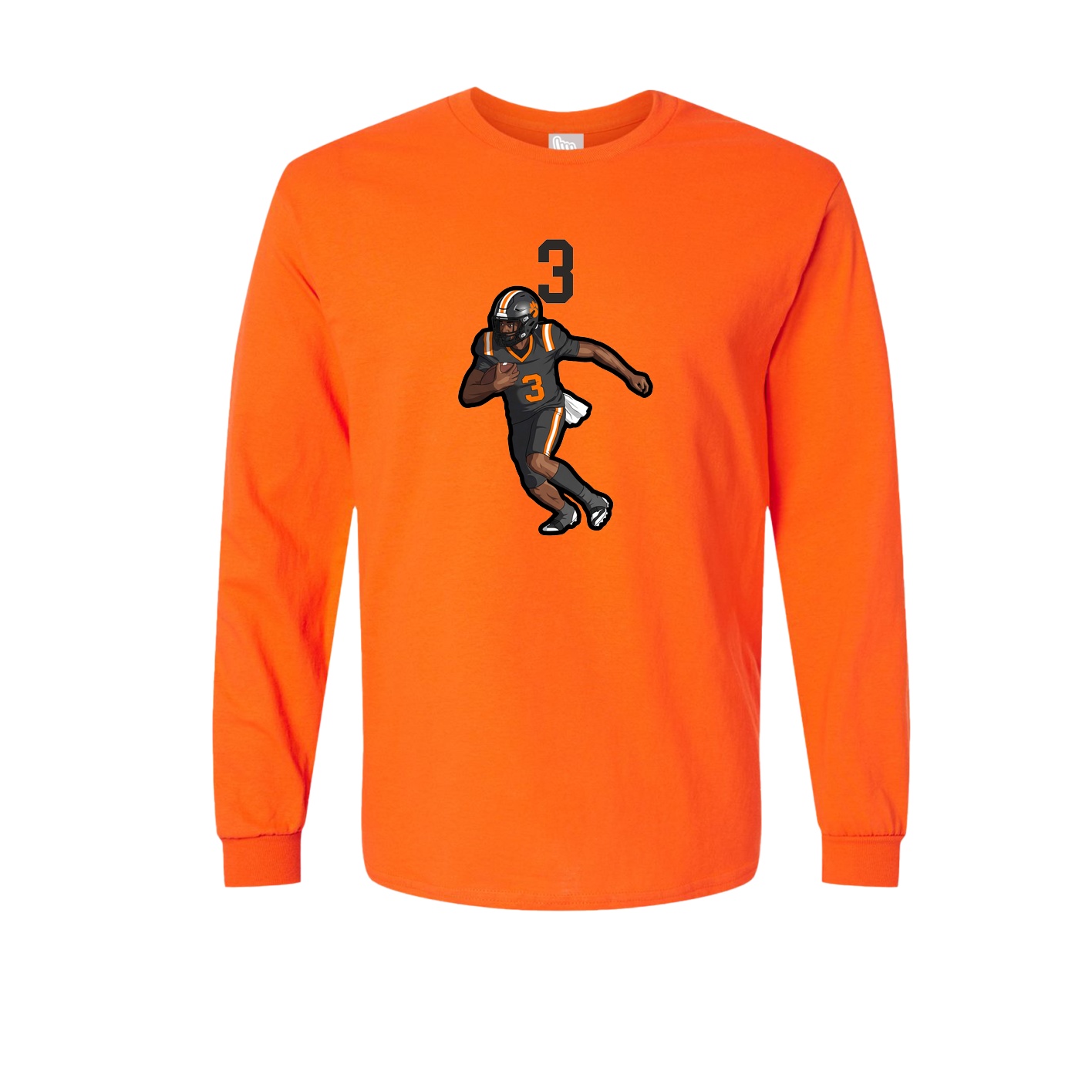 Long Sleeve Tee — Number Top in Orange
