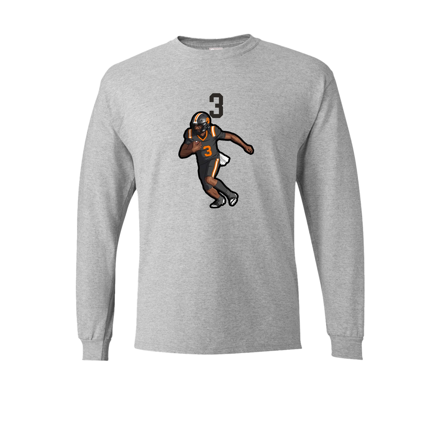 Long Sleeve Tee — Number Top in Grey