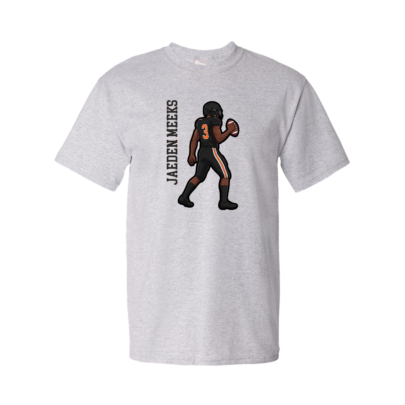 Youth Tee — Name Vertical in Grey