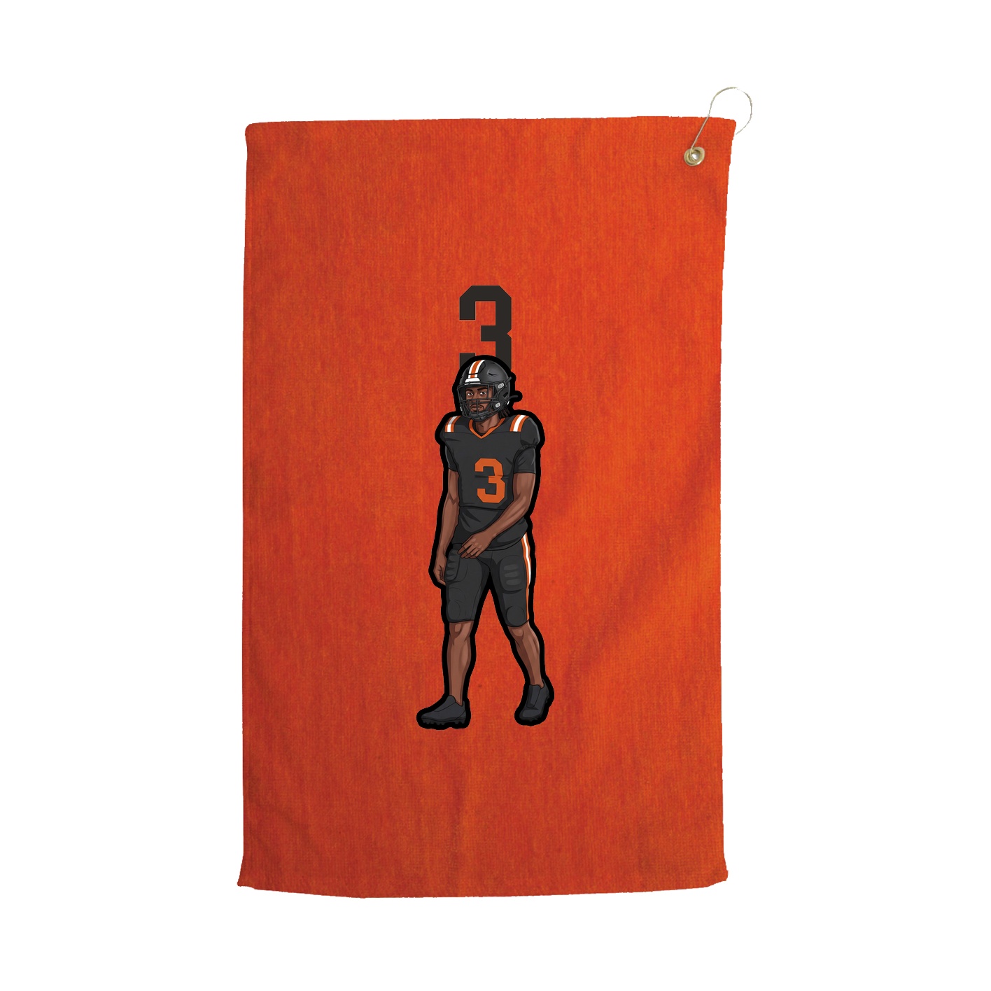Golf Towel — Number Top in Orange