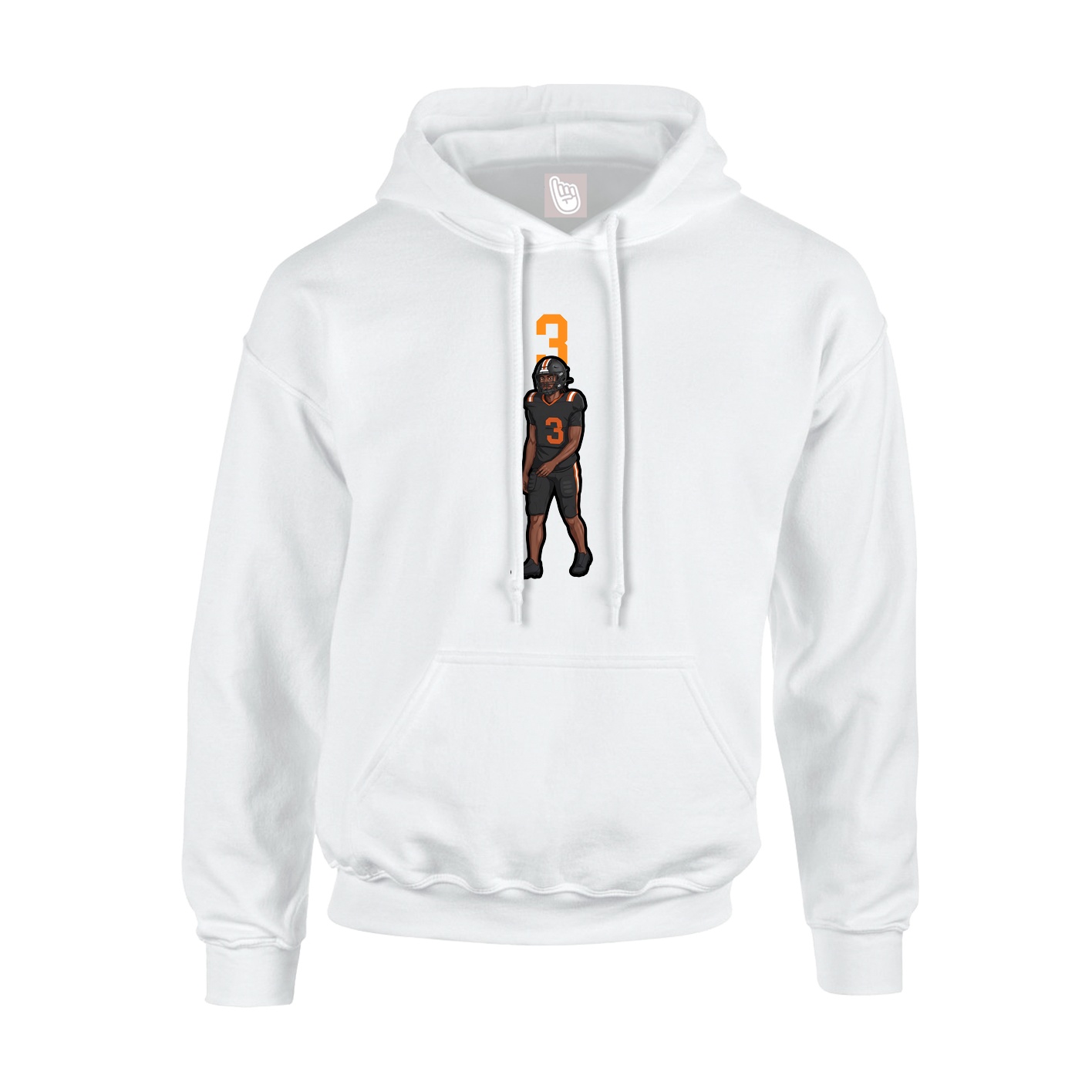 Youth Hoodie — Number Top in White