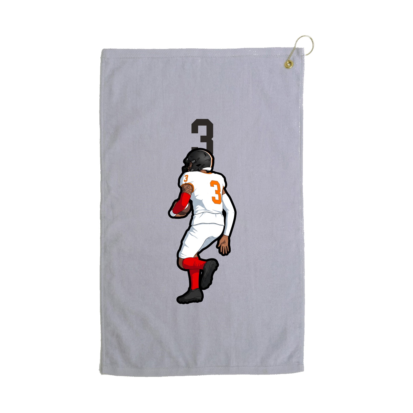 Golf Towel — Number Top in Grey