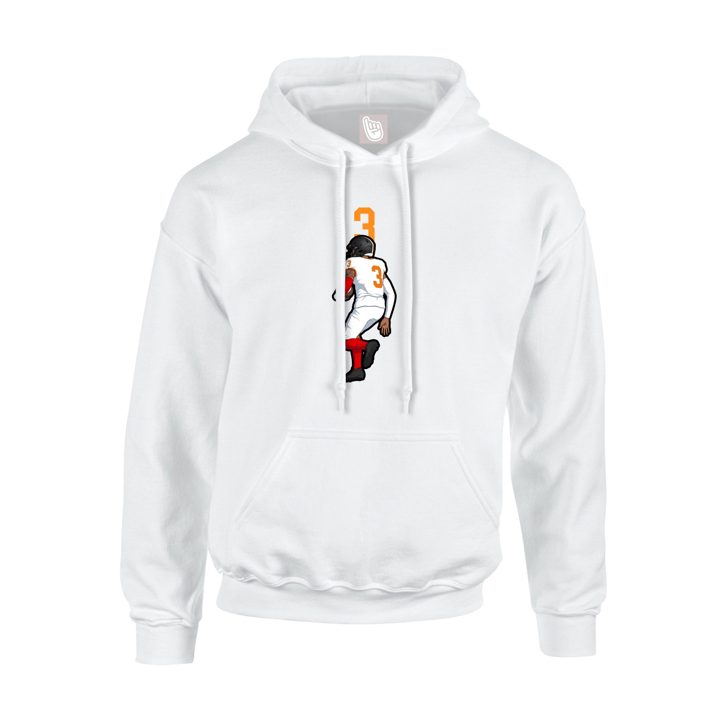 Youth Hoodie — Number Top in White