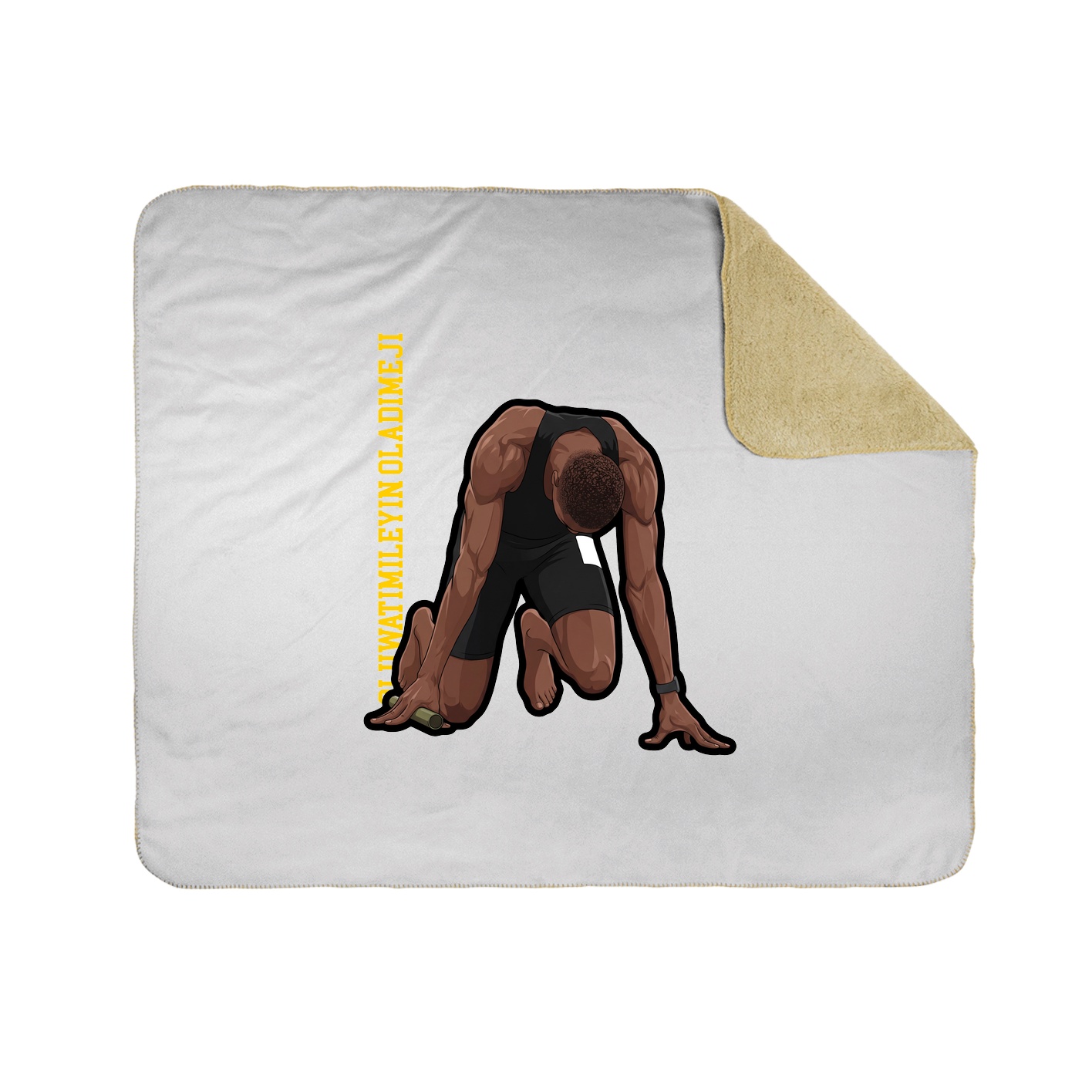 Throw Blanket — Name Vertical in White