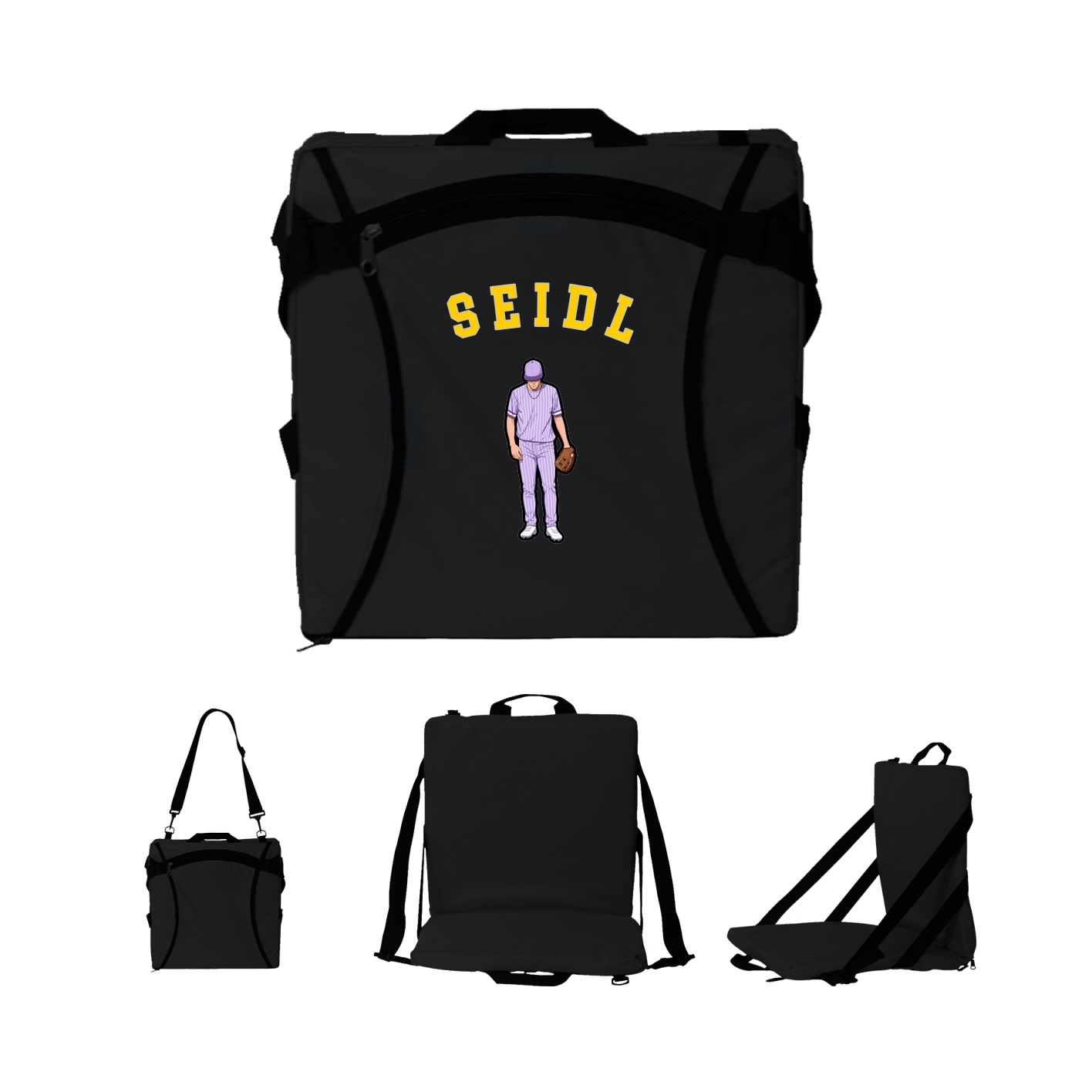 Folding Stadium Seat — Shirsey Arch in Black
