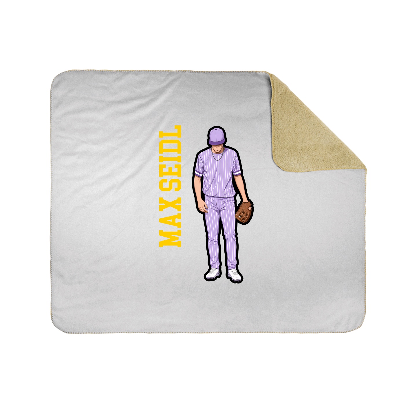 Throw Blanket — Name Vertical in White