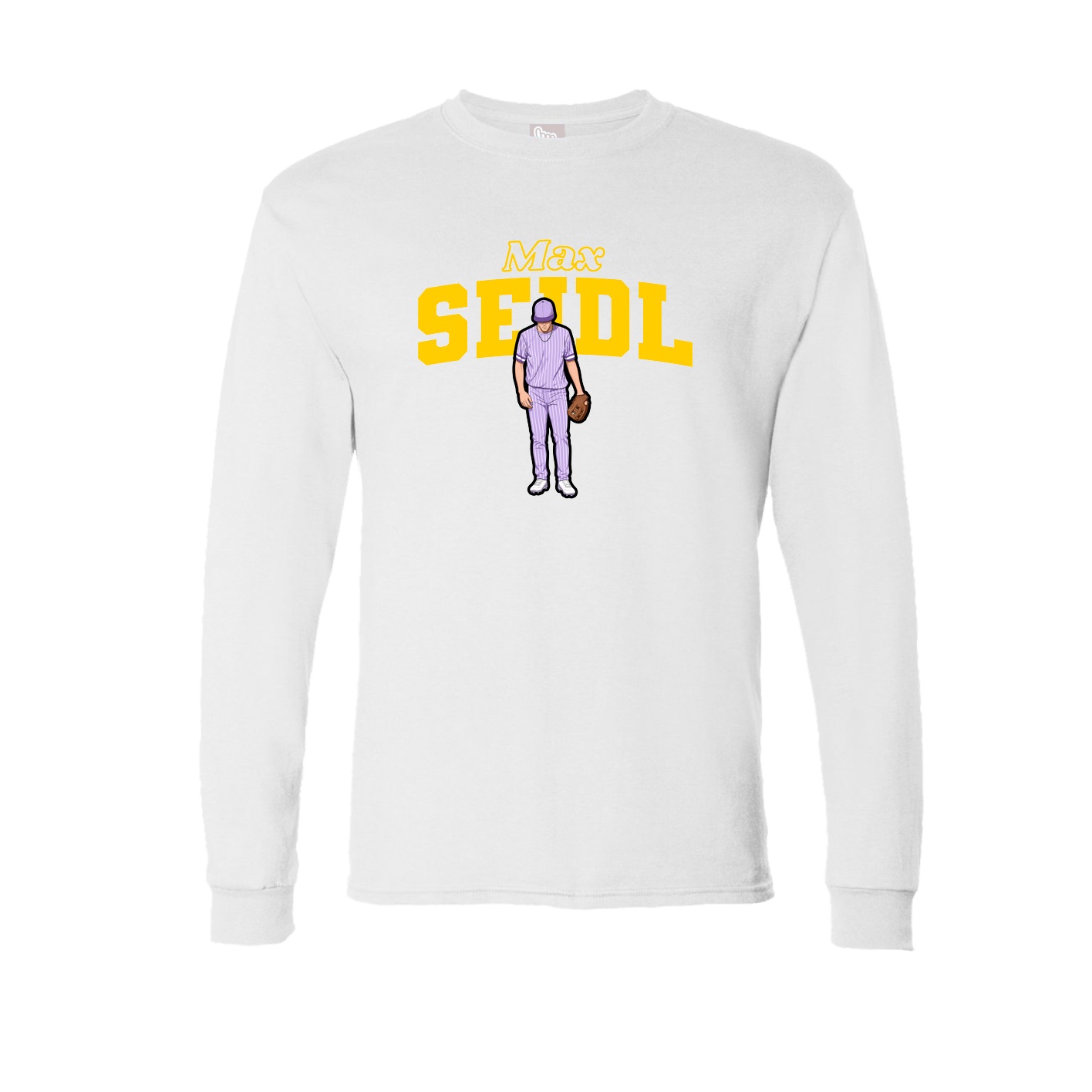 Long Sleeve Tee — Name Arch in White