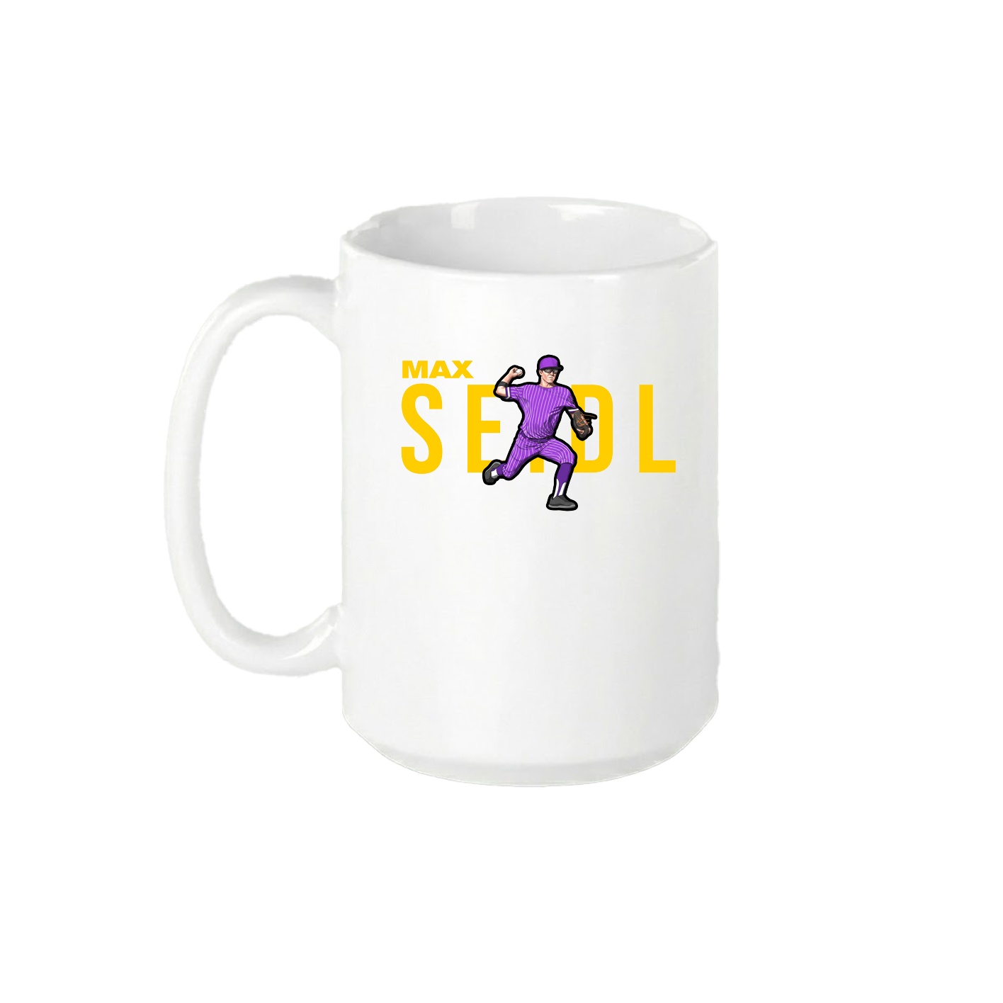 15oz Coffee Mug — Player Name in White