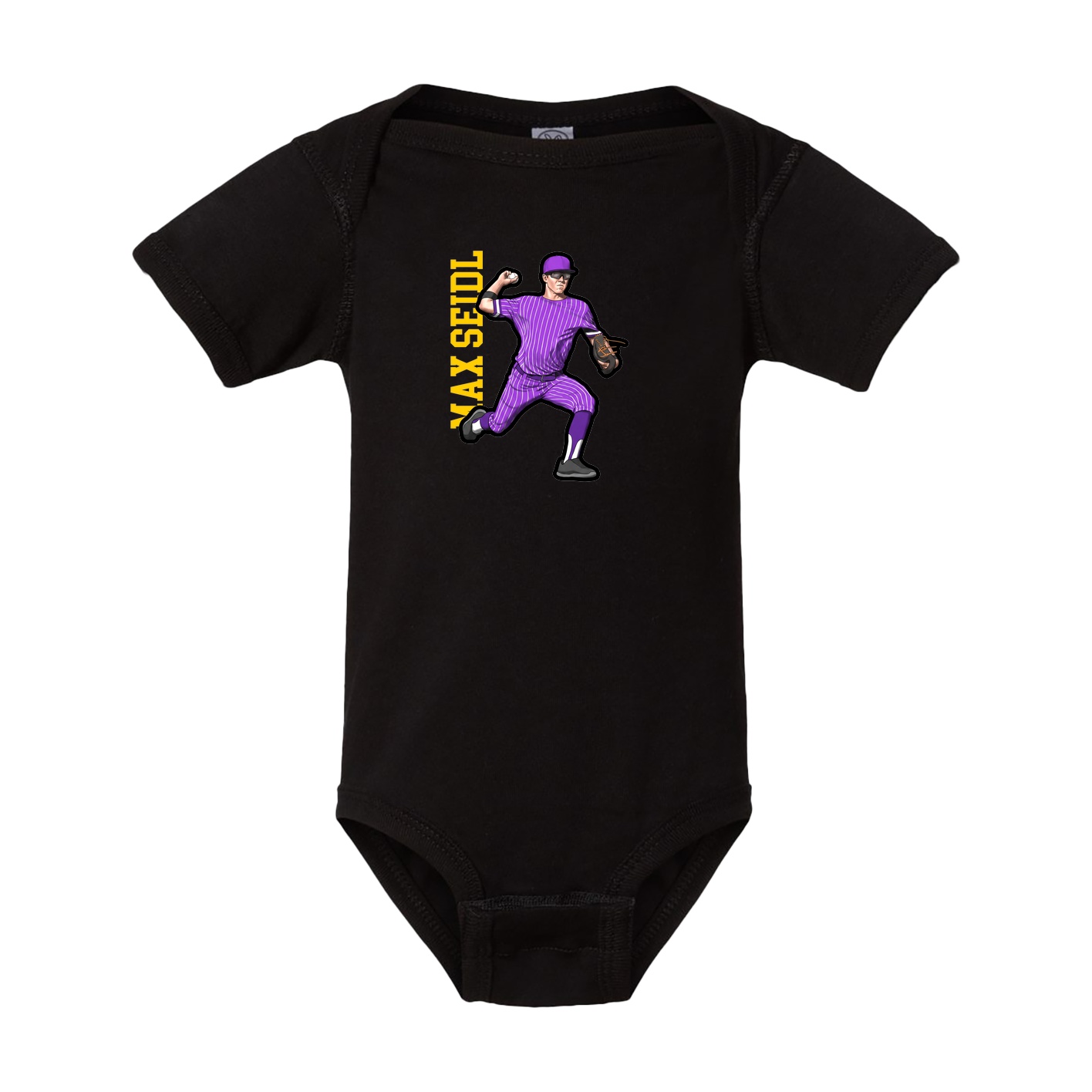 Baby Onesie — Name Vertical in Black