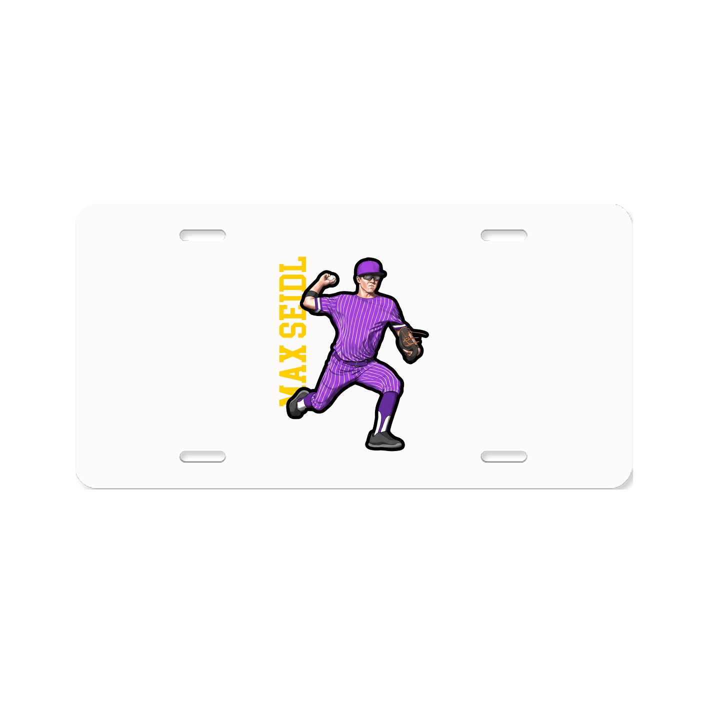License Plate — Name Vertical in Classic