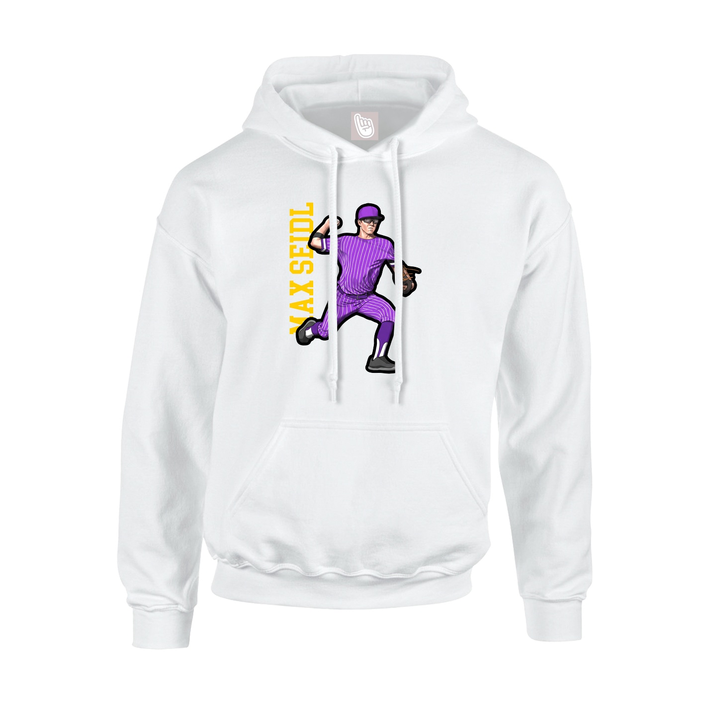 Youth Hoodie — Name Vertical in White