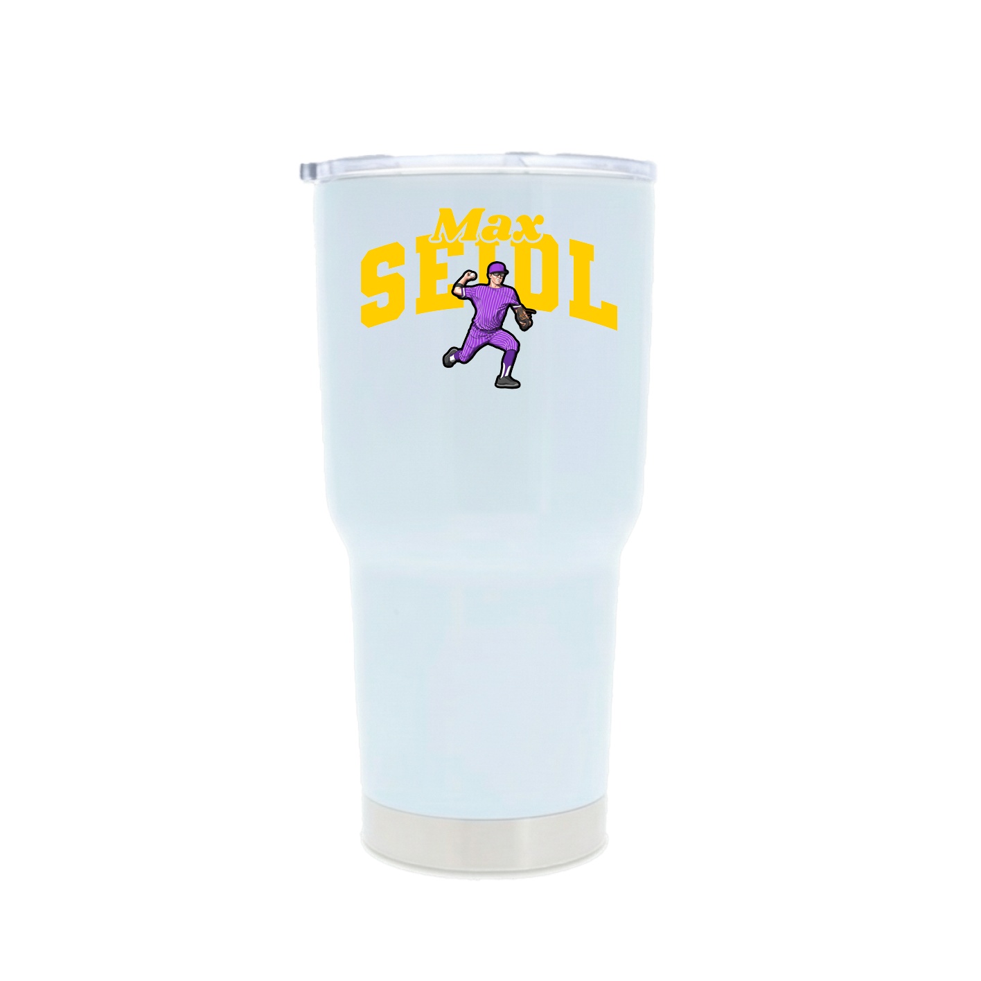 30oz Stainless Steel Tumbler — Signature Arch in White