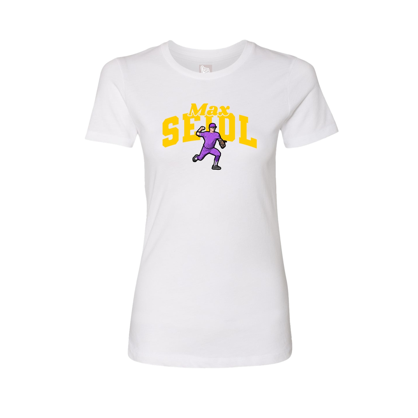 Fitted Women's Tee — Signature Arch in White