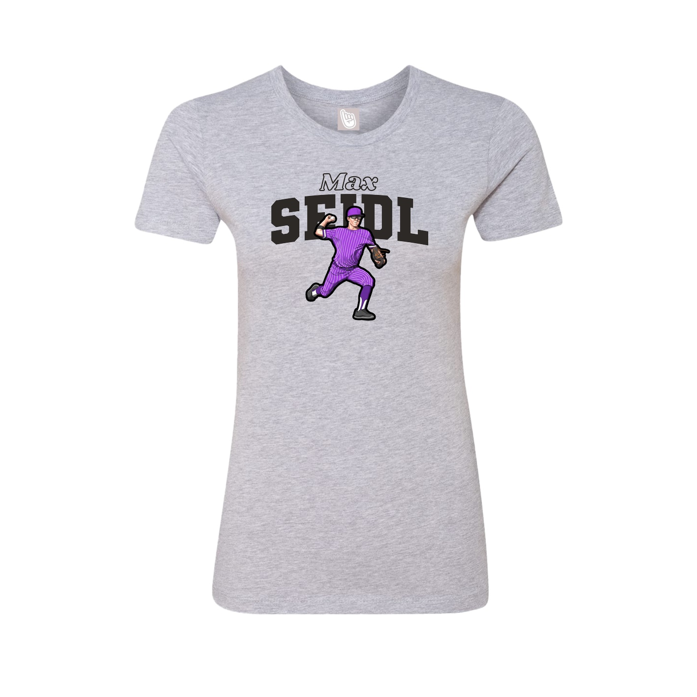 Fitted Women's Tee — Name Arch in Grey