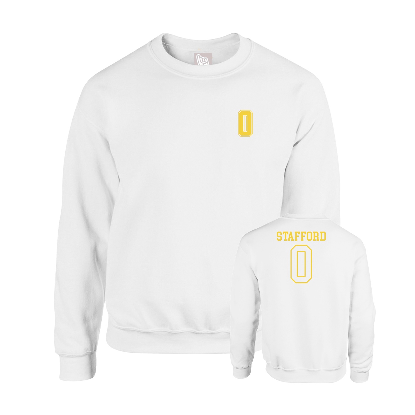 Fleece Crew — Chest Back in White
