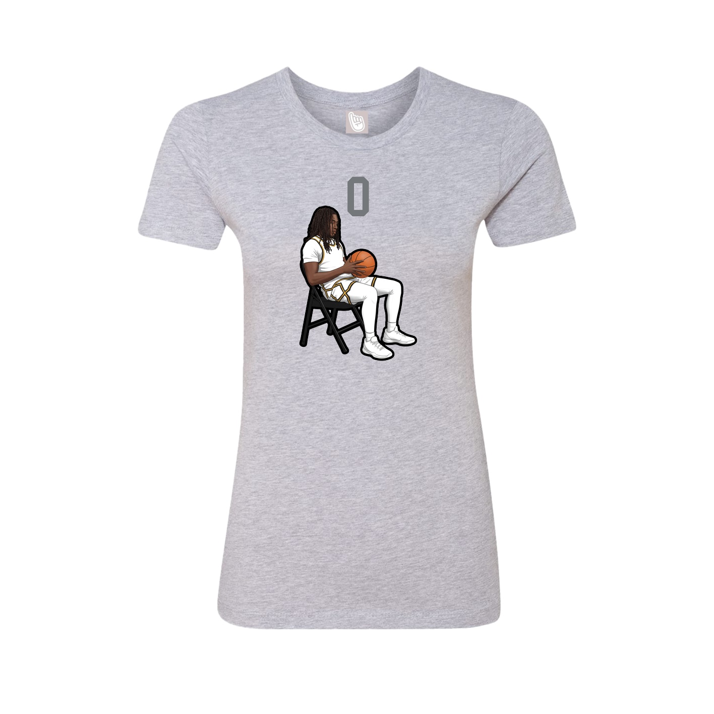 Fitted Women's Tee — Number Top in Grey