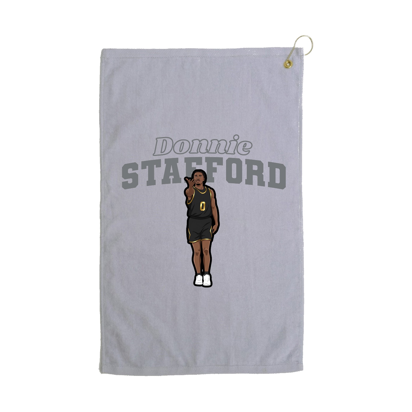 Golf Towel — Name Arch in Grey