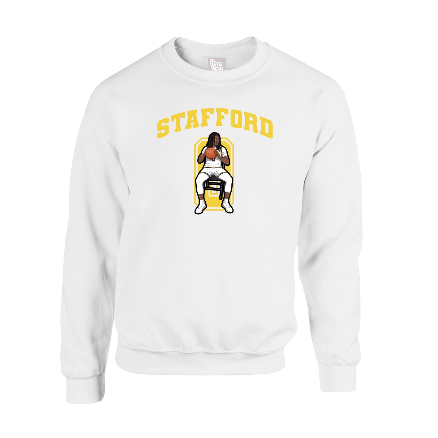 Fleece Crew — Number in White