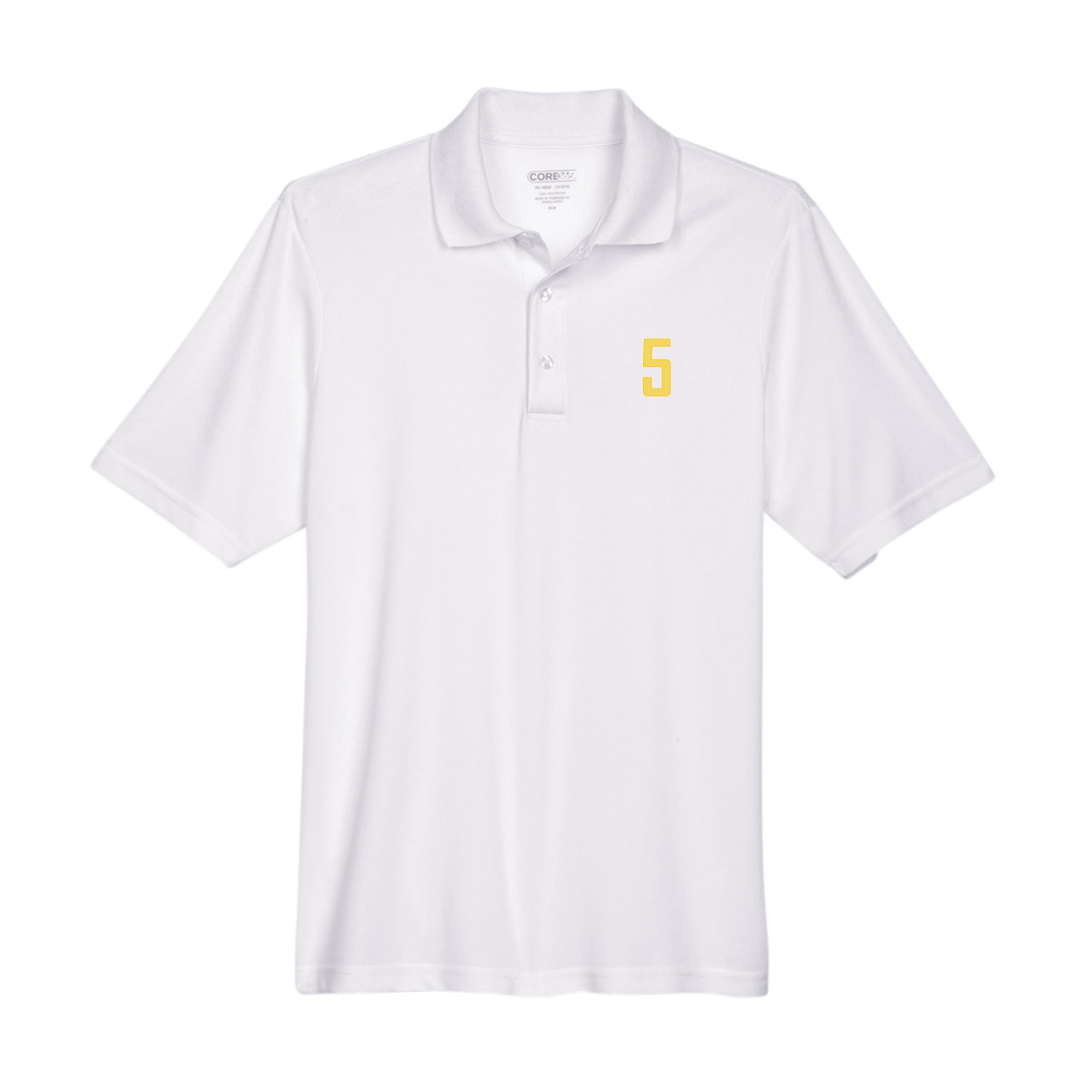 Performance Polo — Front Shirsy in White