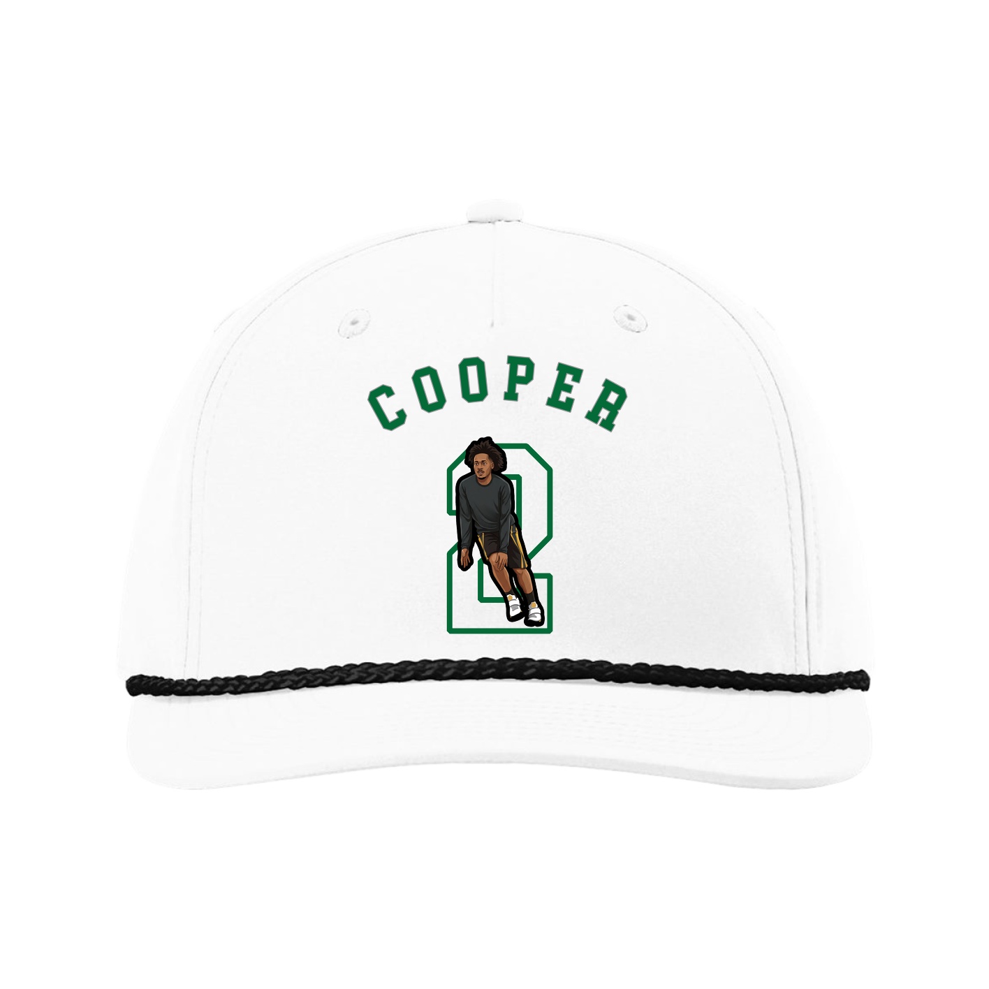 Five-Panel Classic Rope Cap — Shirsey Arch in White