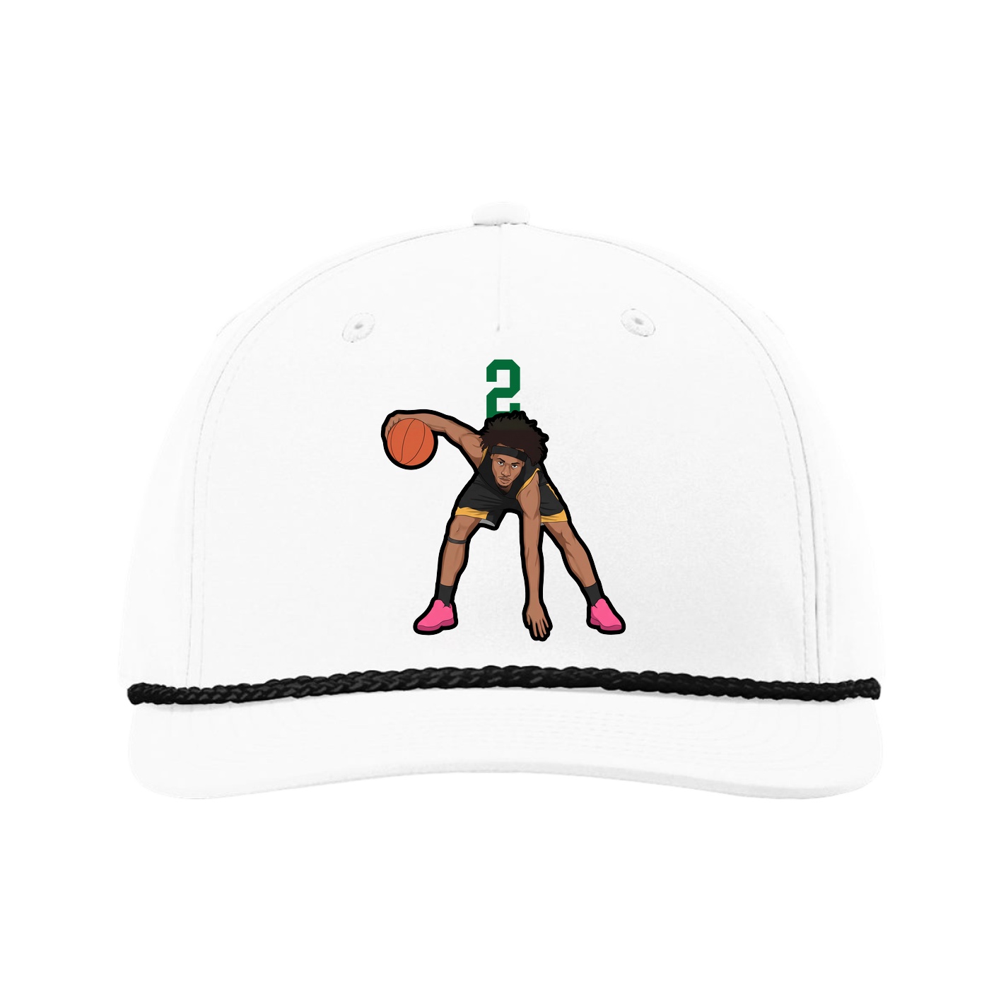 Five-Panel Classic Rope Cap — Number Top in White