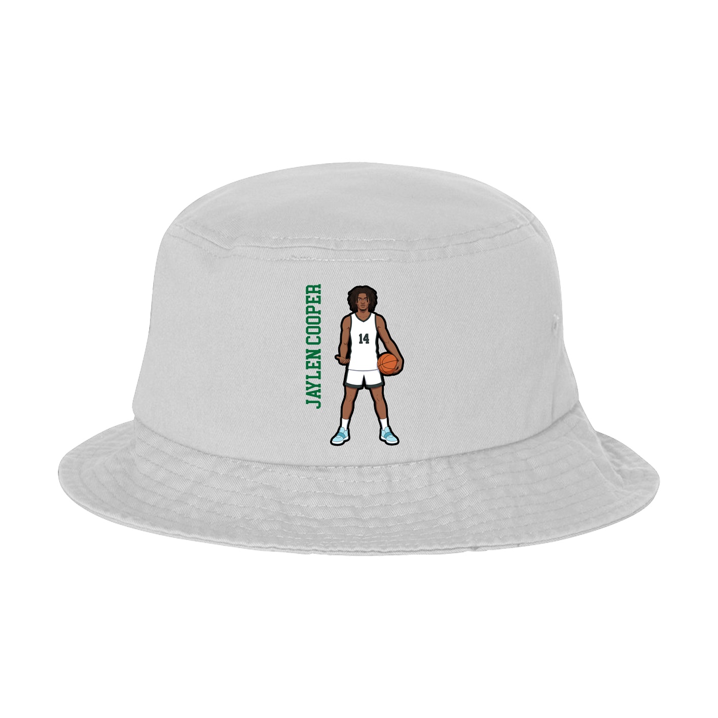 Bucket Cap — Name Vertical in White