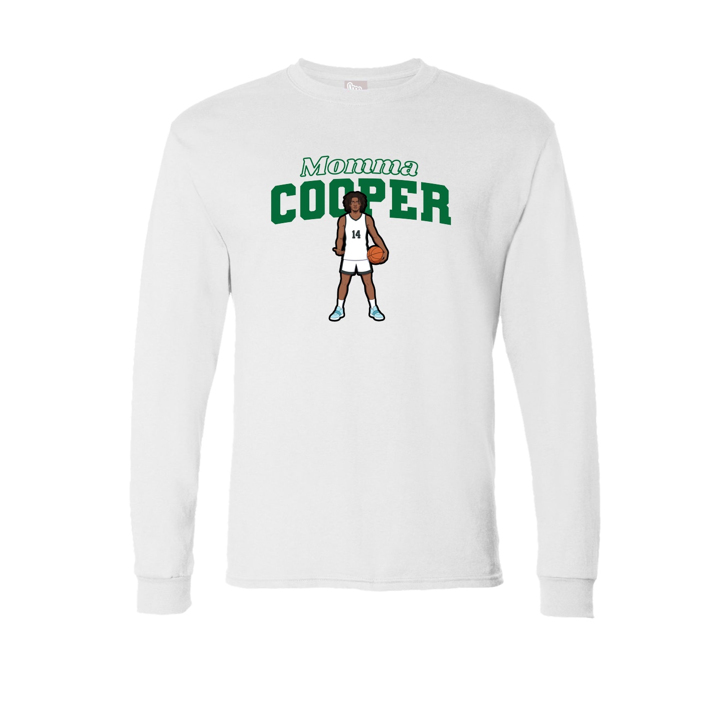 Long Sleeve Tee — Mothers Day Block in White