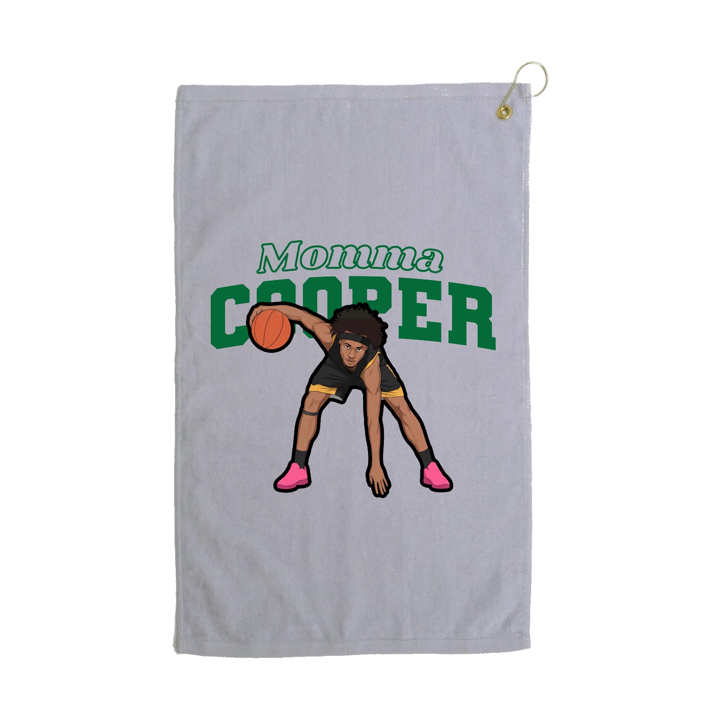 Golf Towel — Mothers Day Block in Grey