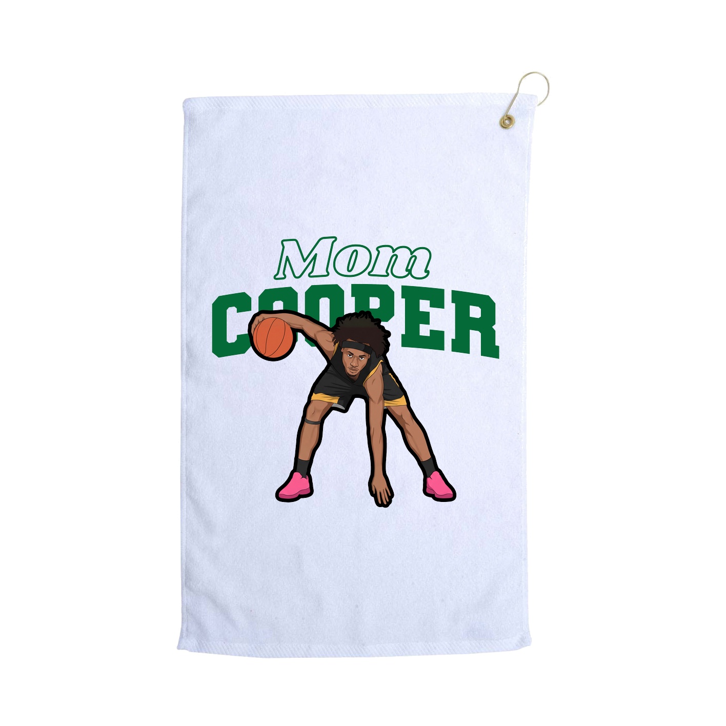 Golf Towel — Mothers Day Block in White