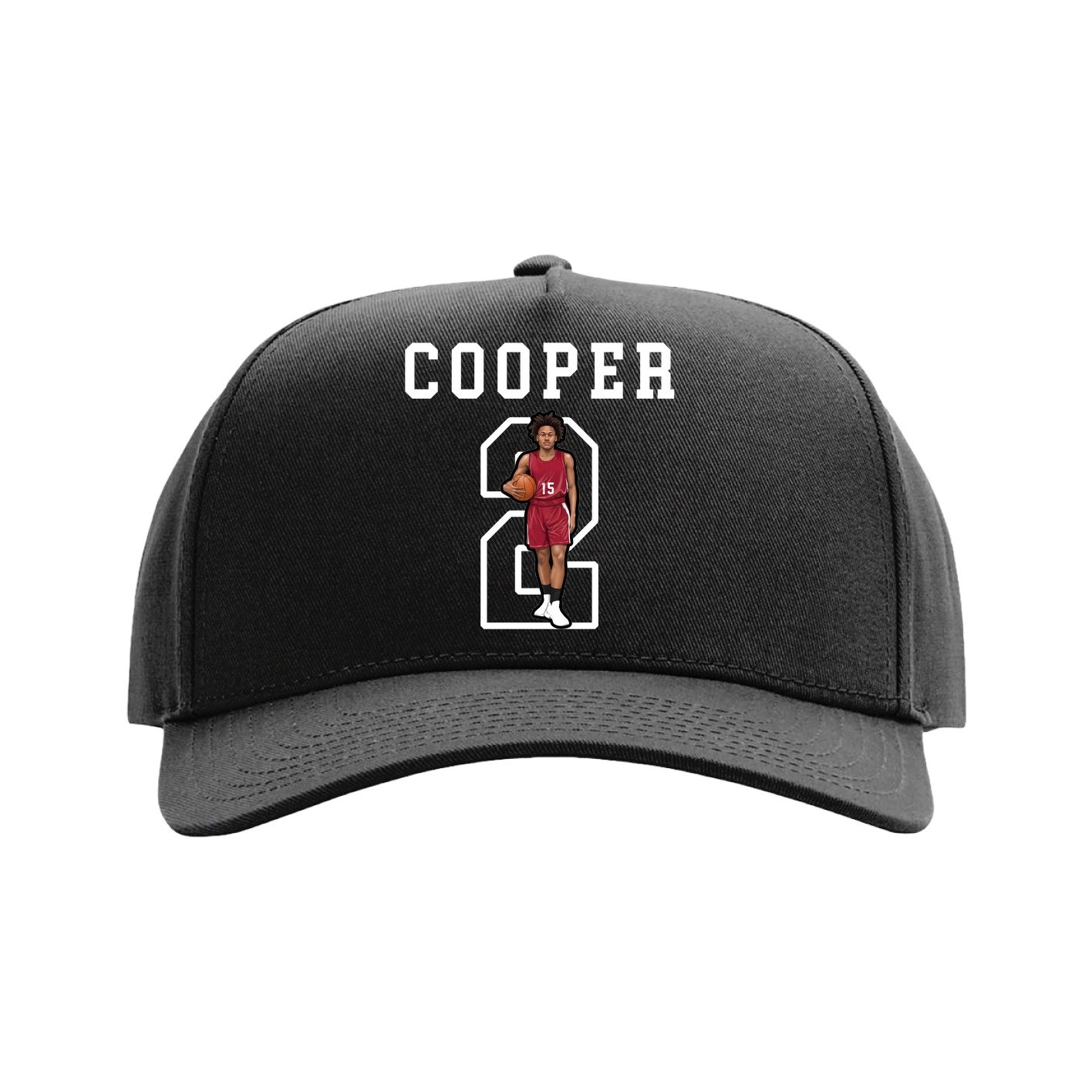 Full Fabric Five-Panel Champ Cap — Shirsey in Black