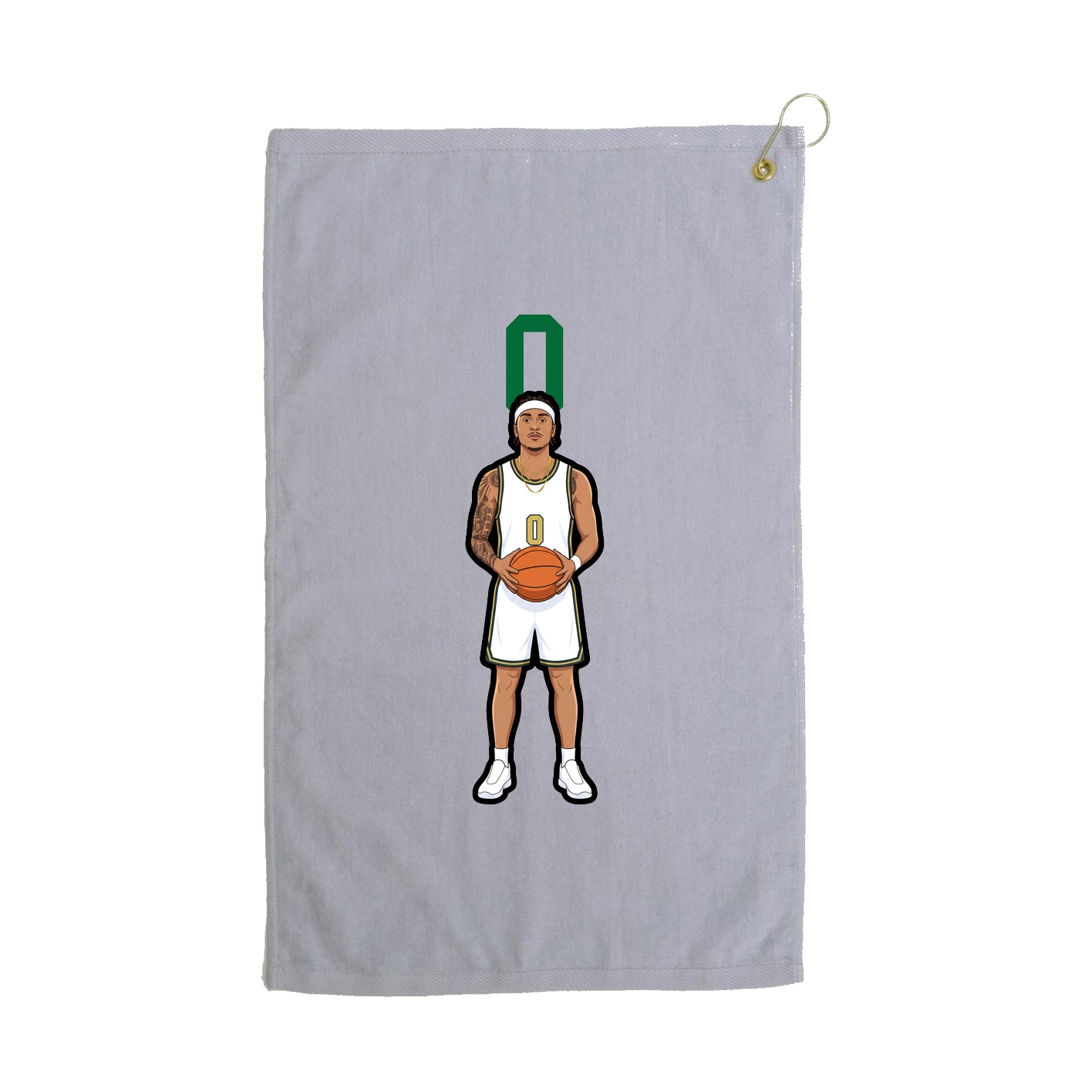 Golf Towel — Number Top in Grey