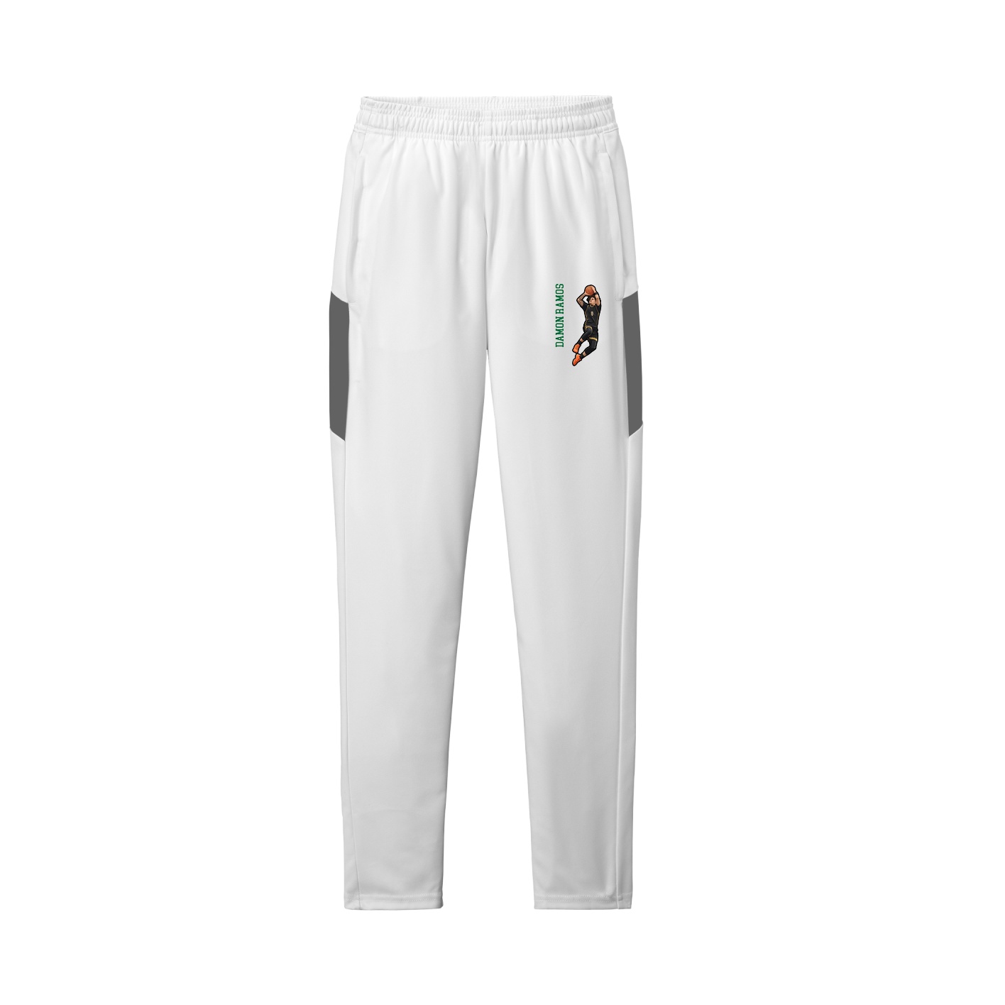 Team Travel Pant — Name Vertical in White/Grey