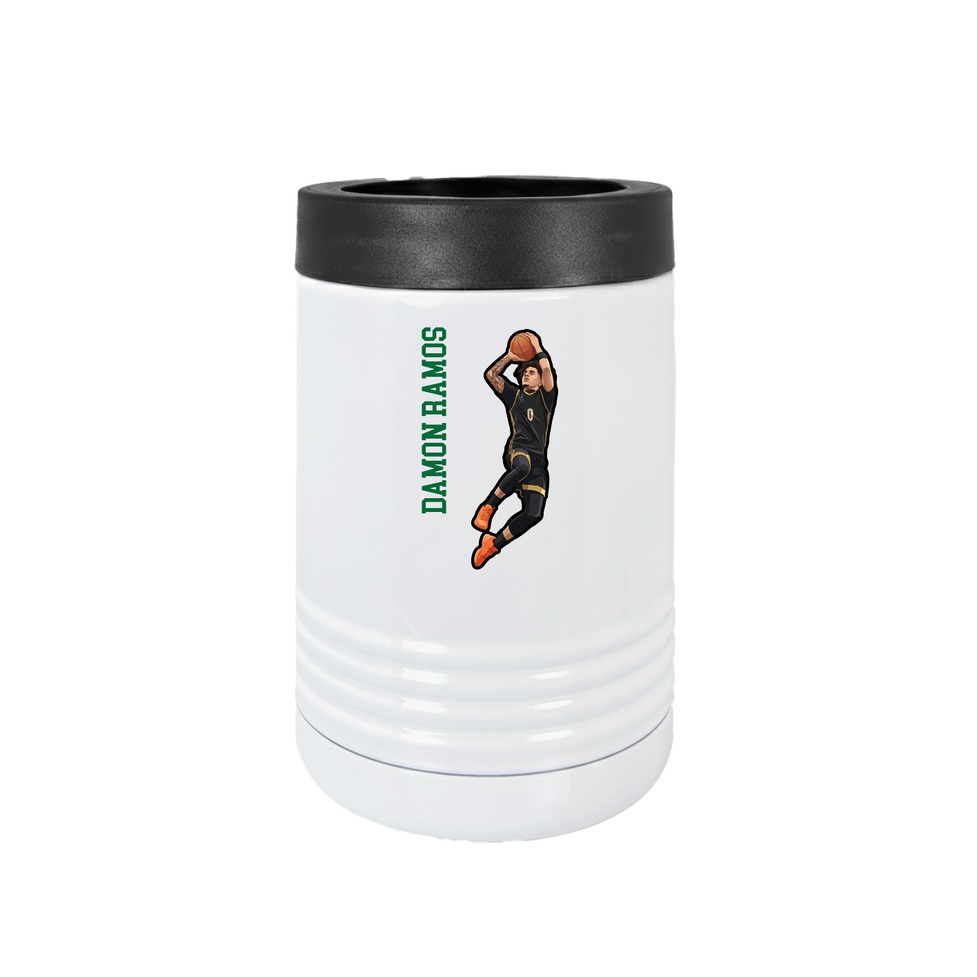 Beverage Holder — Name Vertical in White