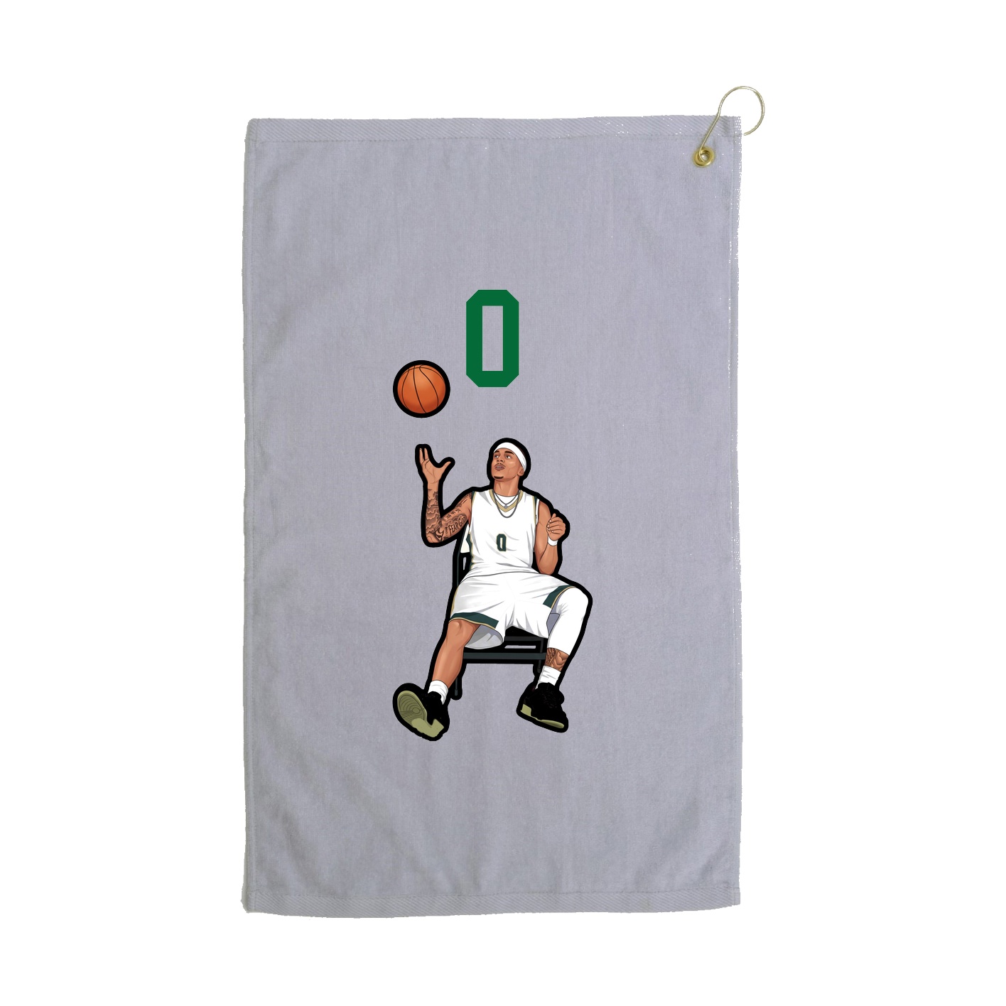 Golf Towel — Number Top in Grey